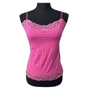 Vintage Pink Sequin Lace Y2K Fairy McBling Princesscore Coquette Cami Tank Top L